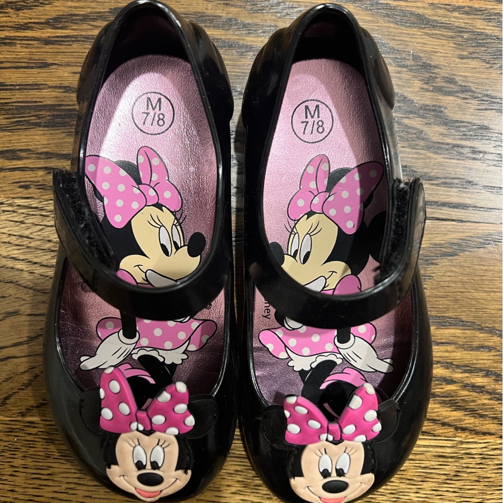 Disney Black and Pink Dress Shoes with Minnie Mouse Design
